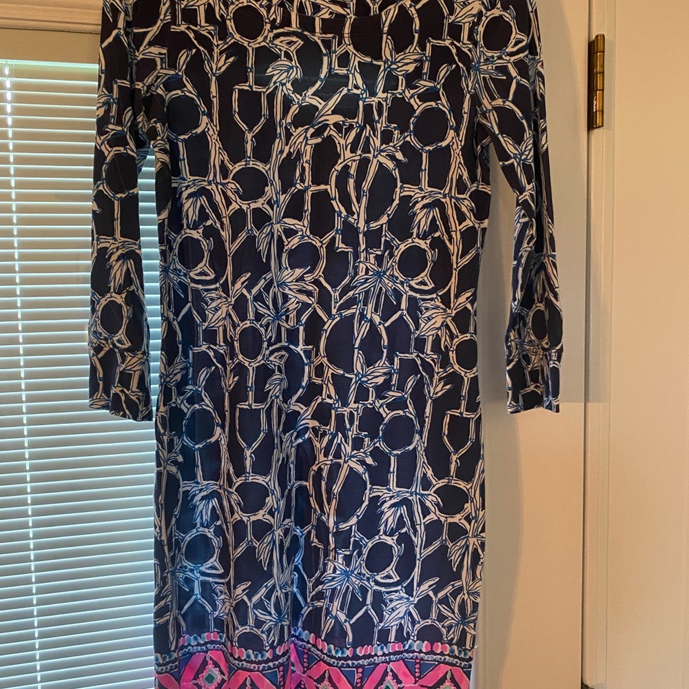 Lilly Pulitzer Black and White Sheath Midi Dress